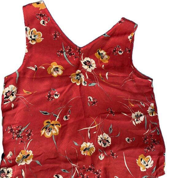 Maurices Sleeveless Red Floral Top X-Large - Picture 2 of 7